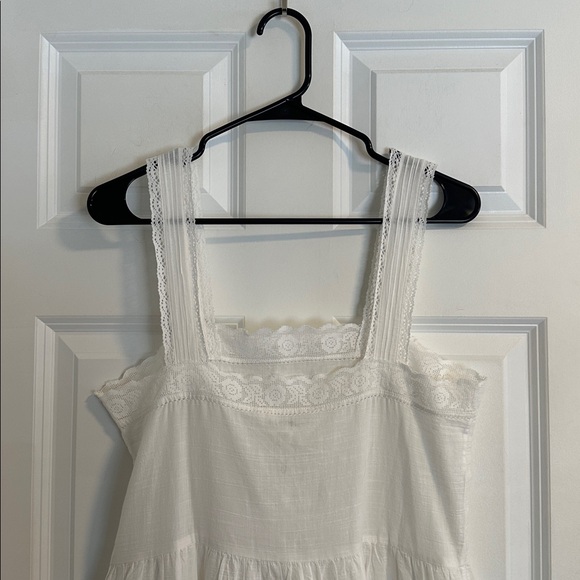 NWT THE GREAT Reverie Lace Trim Cotton Dress in White size M - Picture 11 of 16